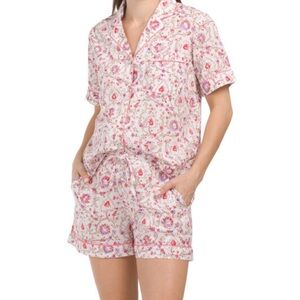 Rachel Ashwell organic cotton Floral Pink Short Pajama Set